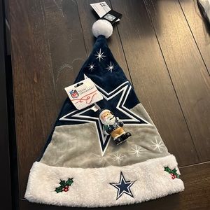 NWT. Dallas Cowboys Santa Hat & Ornament